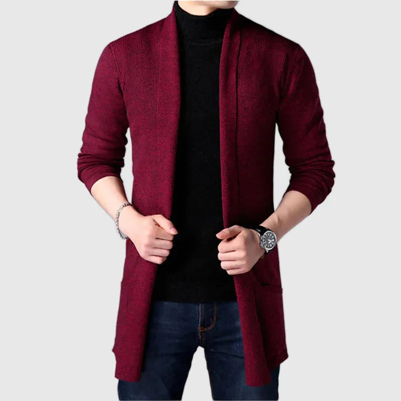 Men's Slim Fit Longline Knitted Cardigan