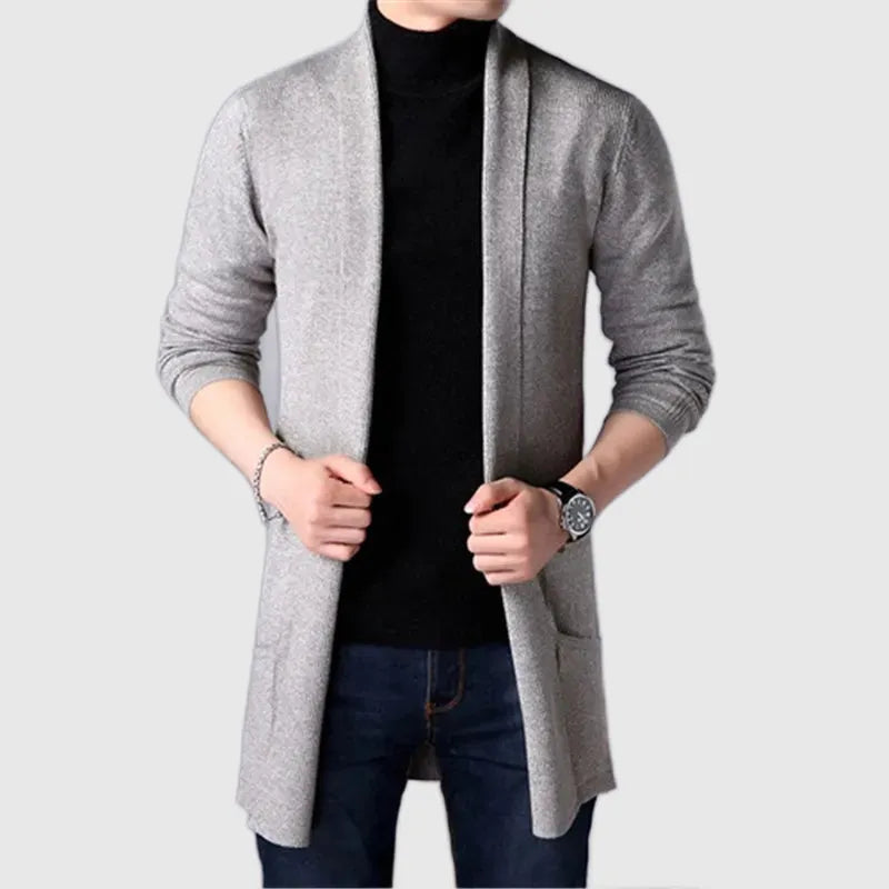 Men's Slim Fit Longline Knitted Cardigan