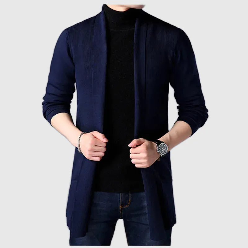 Men's Slim Fit Longline Knitted Cardigan