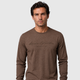 Men's 100% Cotton Letter Print Long Sleeve Tee Black Canvas