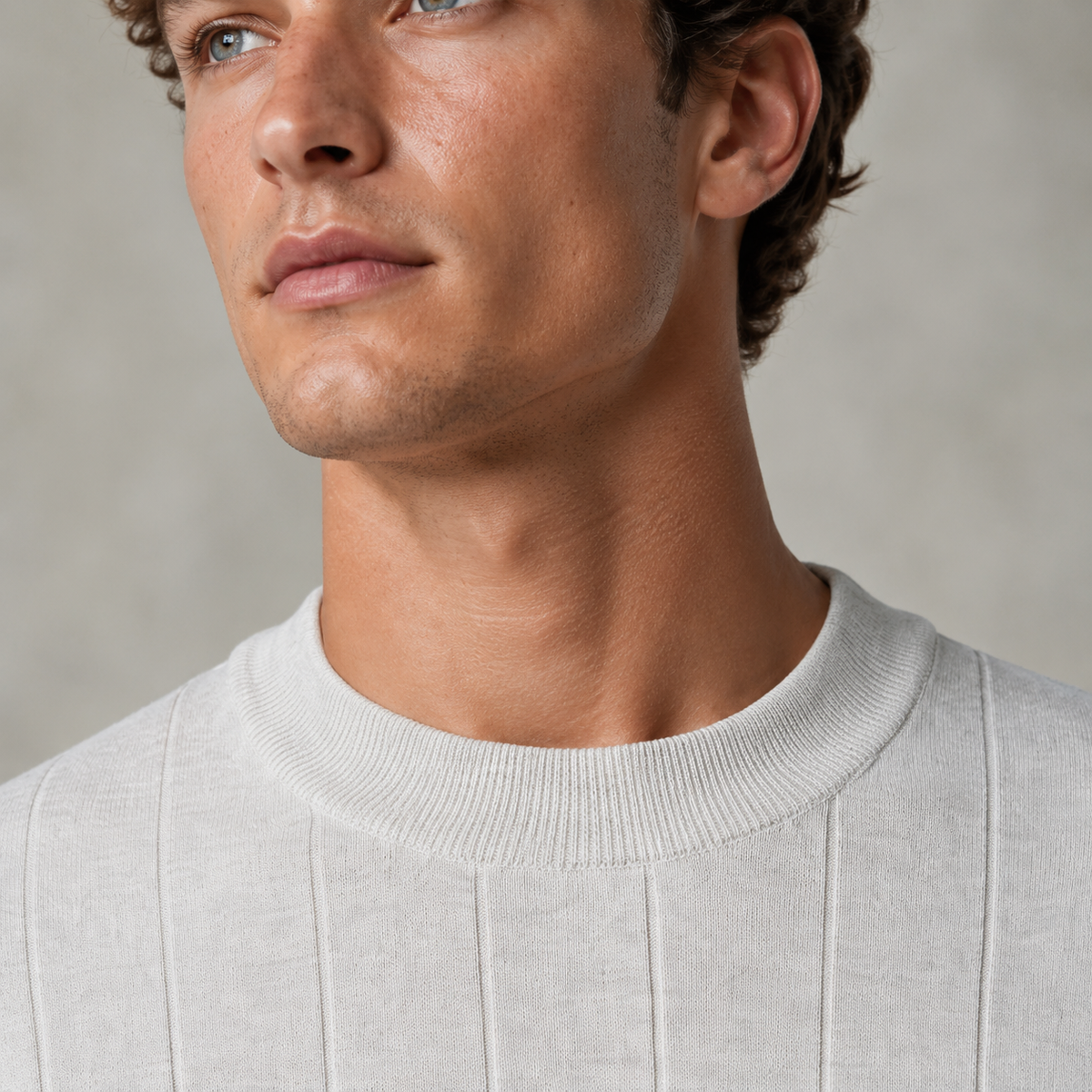 Men's 100% Cotton Striped Crew Neck T-Shirt Black Canvas