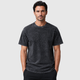 Men's 100% Cotton Wash Crew Neck T-Shirt Black Canvas