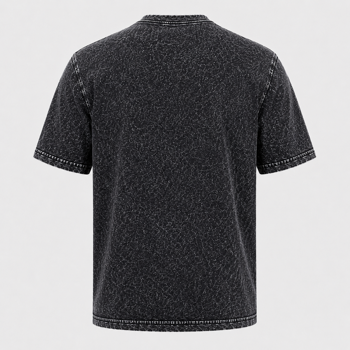 Men's 100% Cotton Wash Crew Neck T-Shirt Black Canvas