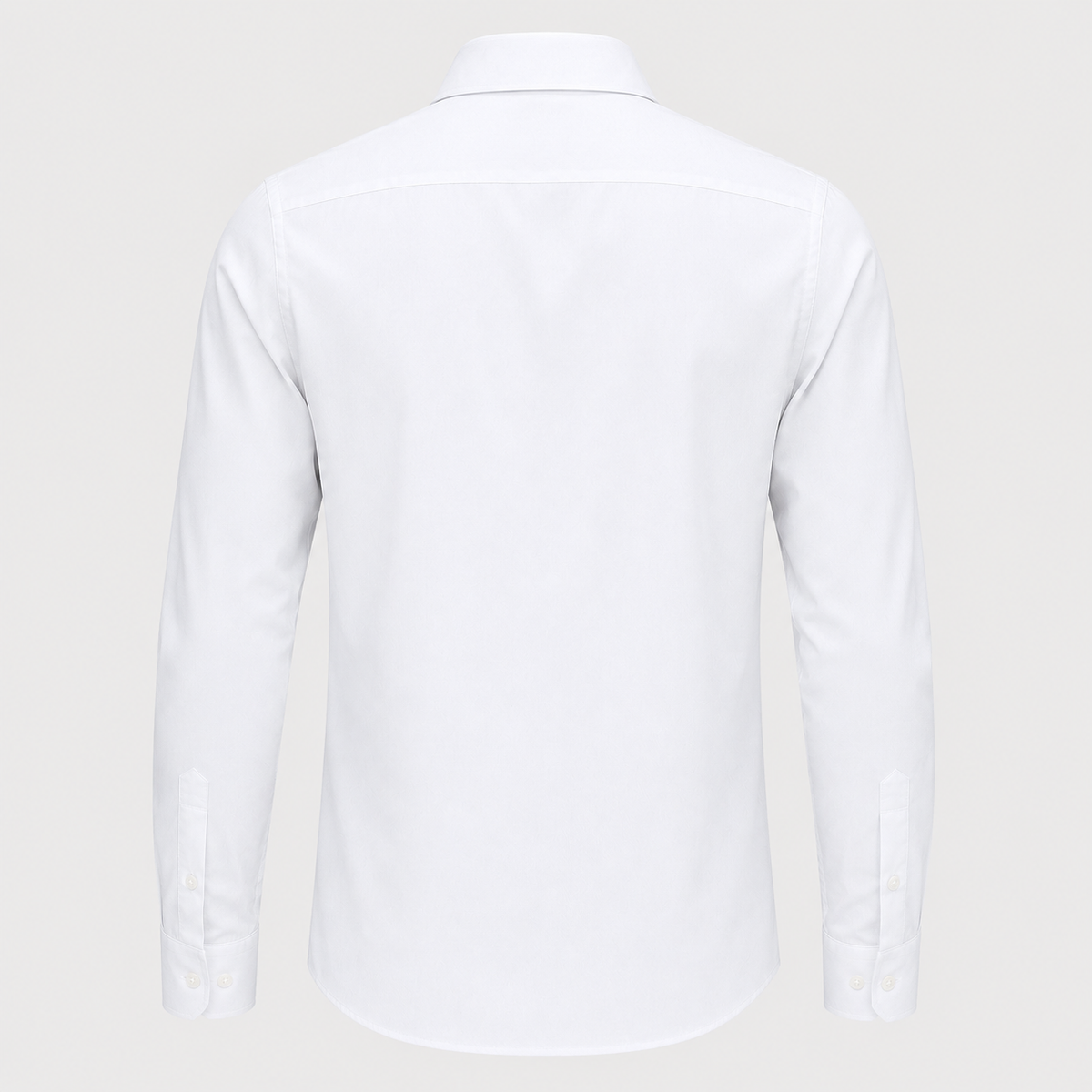 Men's 100% Cotton White Regular Fit Dress Shirt Black Canvas