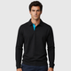 Men's 95% Cotton Long Sleeve Polo T-Shirt Black Canvas
