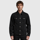 Men's Black Collar Denim Jacket Black Canvas