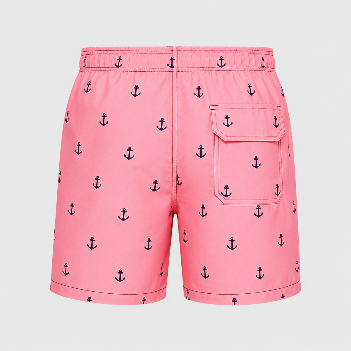 Men's Boat Anchor Quick-Dry Swim Shorts Black Canvas