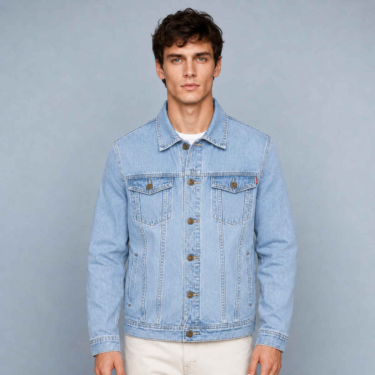 Men's Classic Cotton Denim Jacket Black Canvas