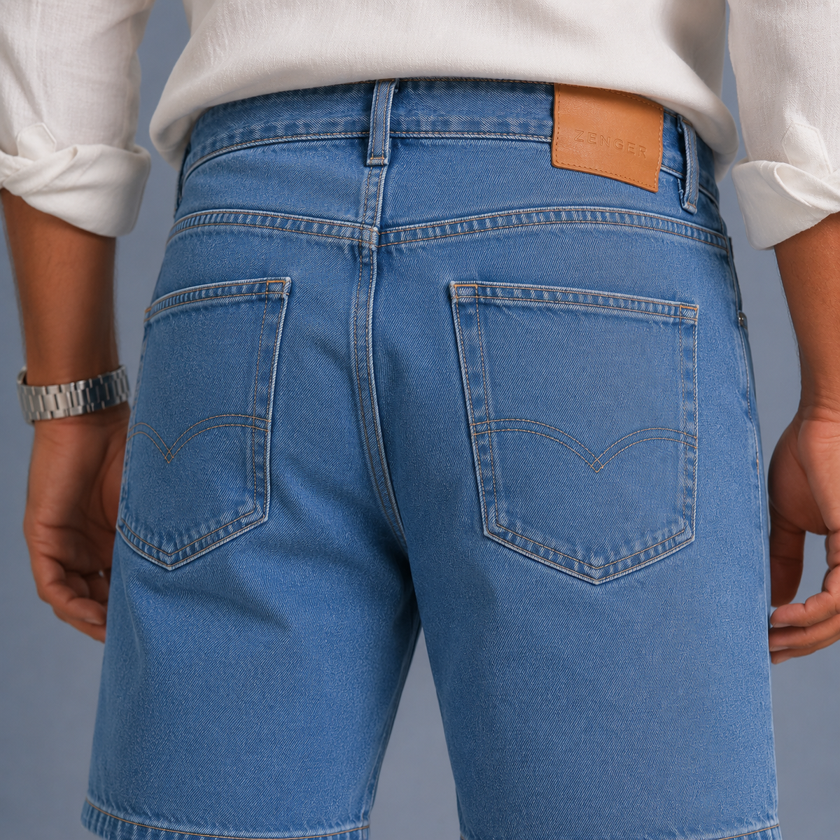 Men's Classic Denim Shorts Black Canvas