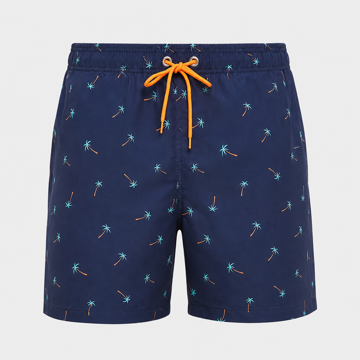Men's Coconut Tree Quick-Dry Swim Shorts Black Canvas
