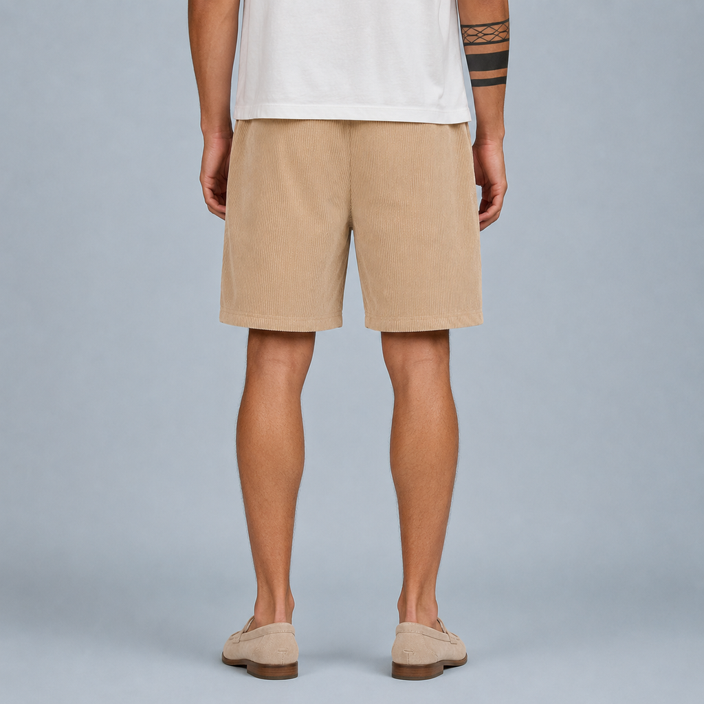 Men's Corduroy Lightweight Shorts Black Canvas