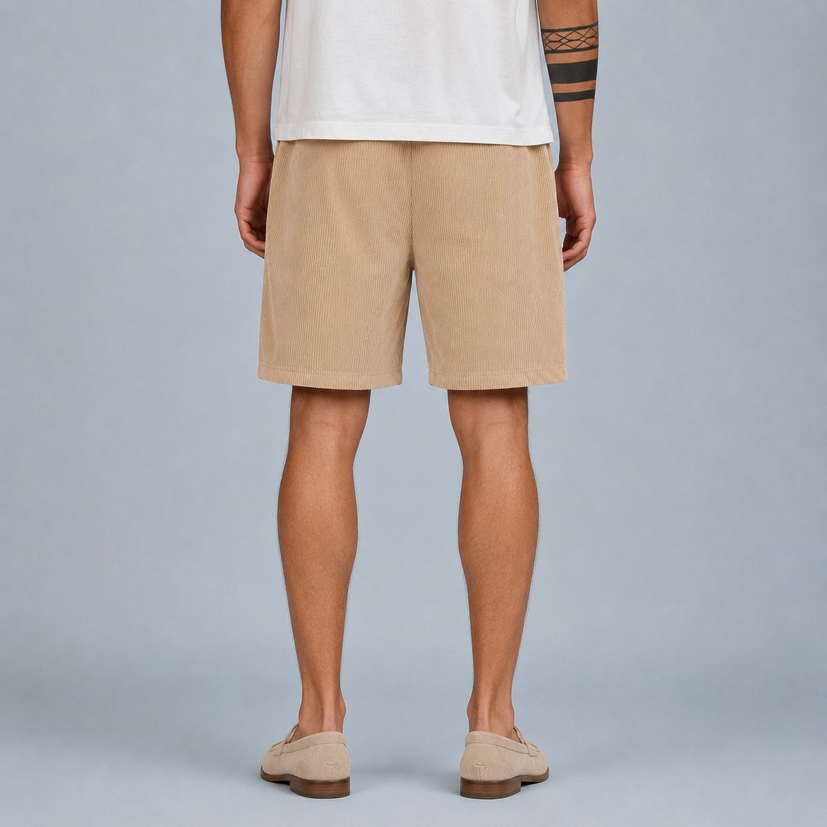 Men's Corduroy Lightweight Shorts Black Canvas