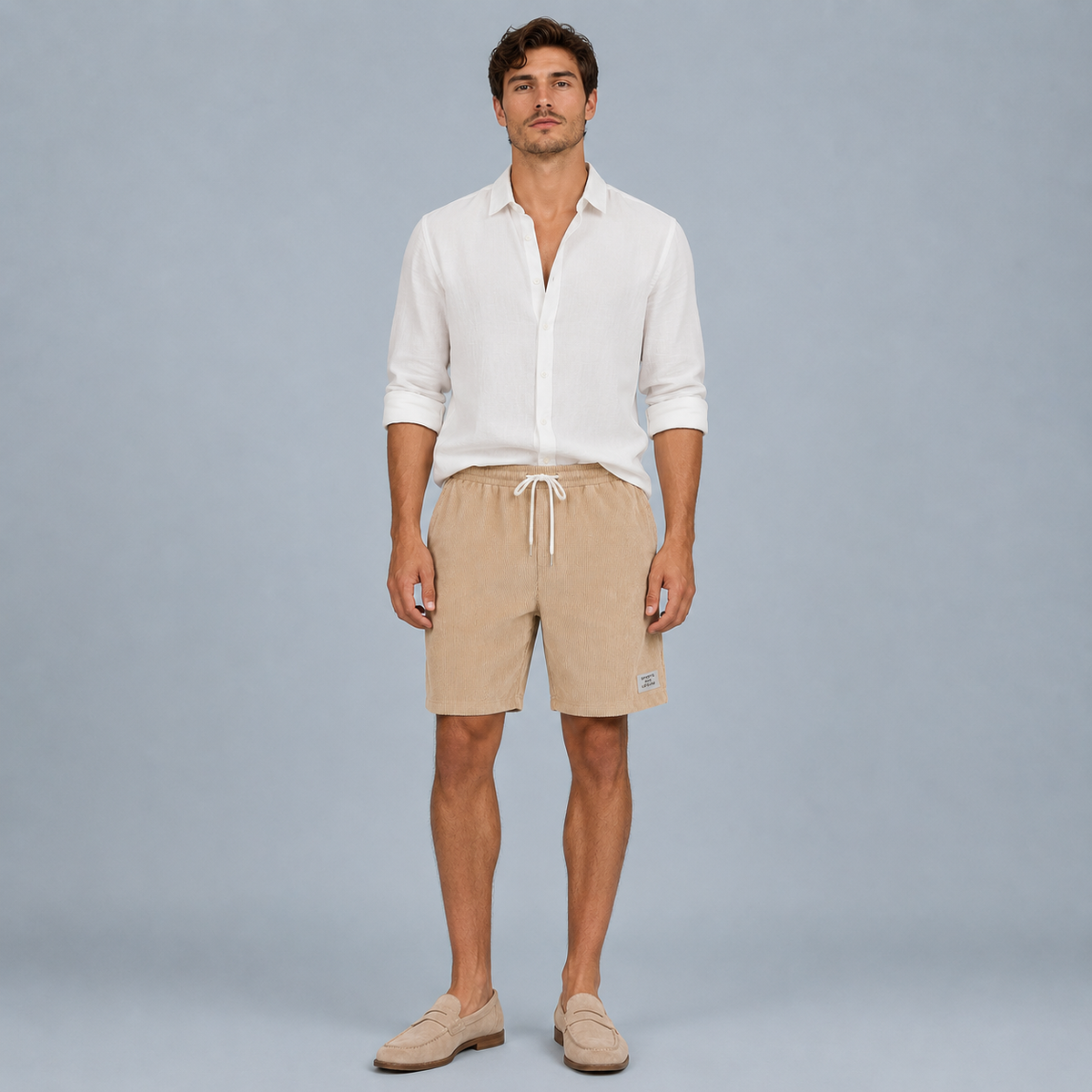 Men's Corduroy Lightweight Shorts Black Canvas
