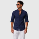 Men's Cotton Button-Down Long Sleeve Shirt Black Canvas