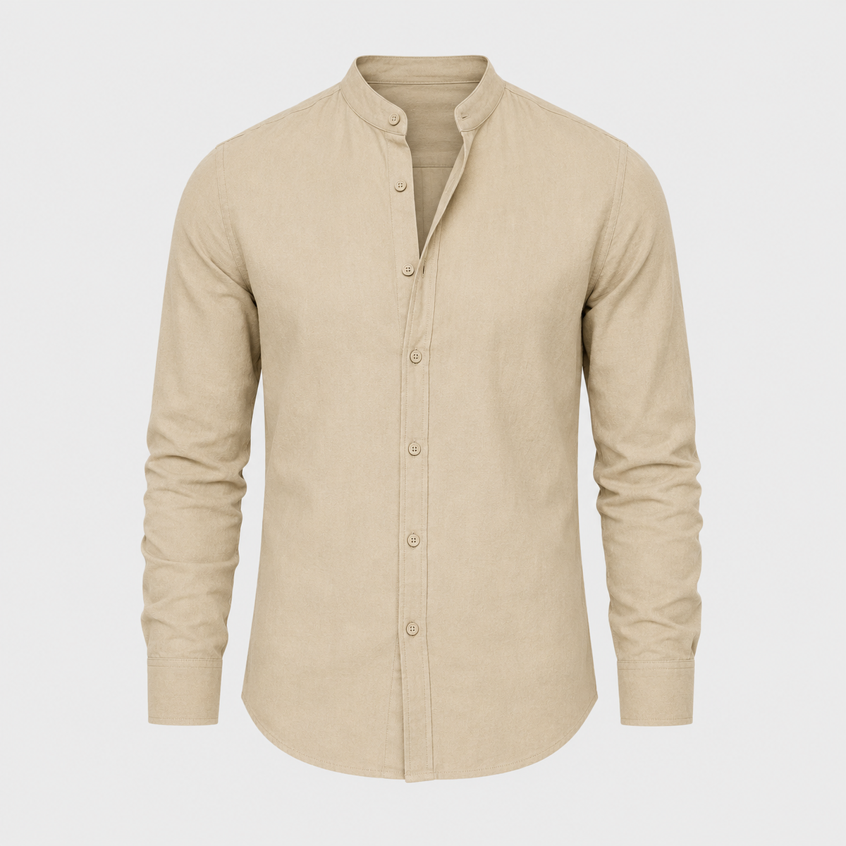 Men's Cotton Button-Down Long Sleeve Shirt Black Canvas