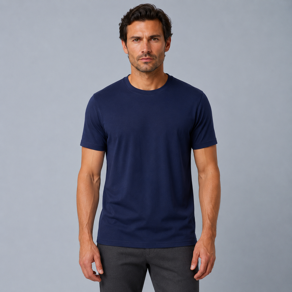 Men's Cotton Crew Neck Soft Touch T-Shirt Black Canvas