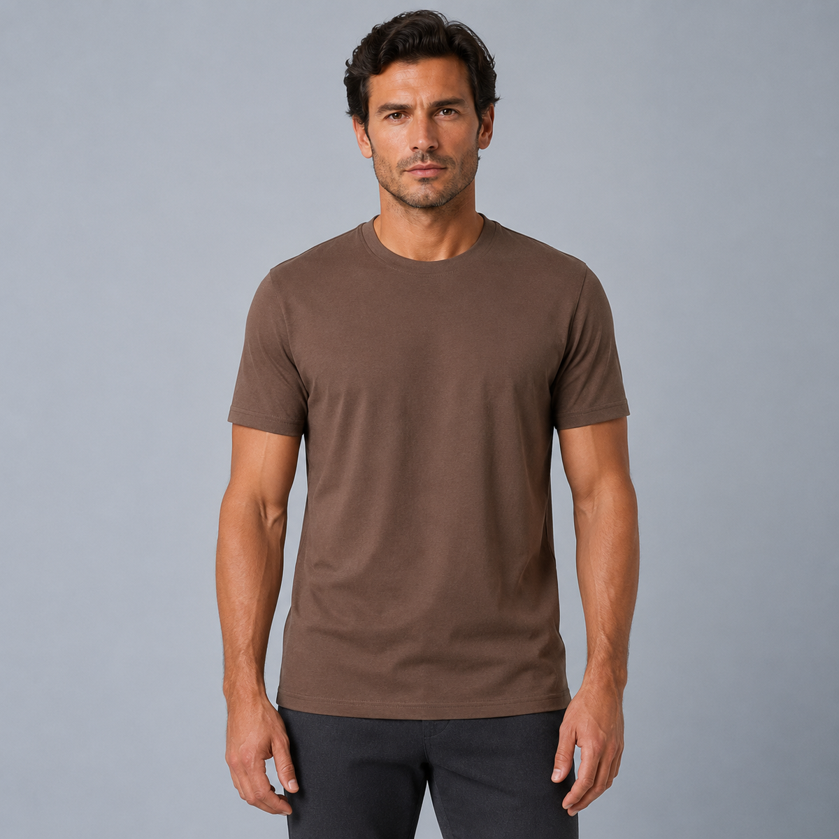 Men's Cotton Crew Neck Soft Touch T-Shirt Black Canvas