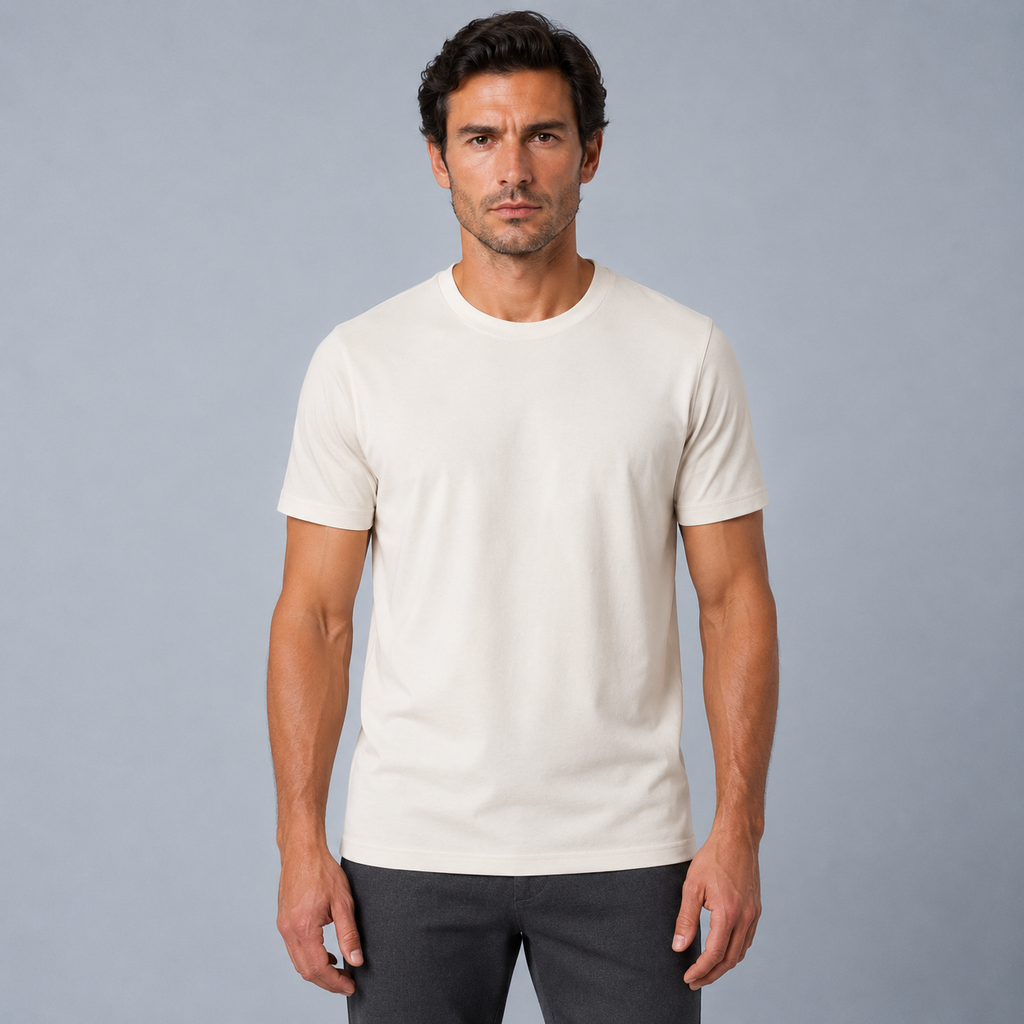Men's Cotton Crew Neck Soft Touch T-Shirt Black Canvas