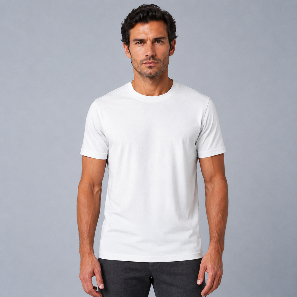 Men's Cotton Crew Neck Soft Touch T-Shirt Black Canvas