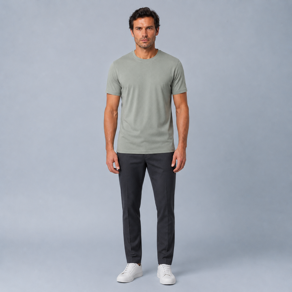 Men's Cotton Crew Neck Soft Touch T-Shirt Black Canvas