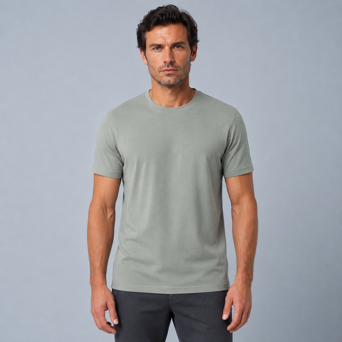 Men's Cotton Crew Neck Soft Touch T-Shirt Black Canvas