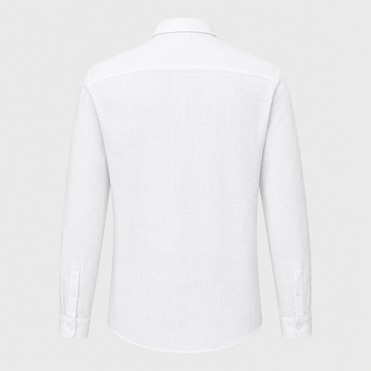 Men's Cotton Linen Lapel Long Sleeve Shirt Black Canvas