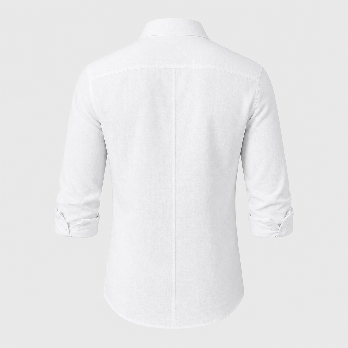 Men's Cotton Linen Long Sleeve Relaxed Shirt Black Canvas