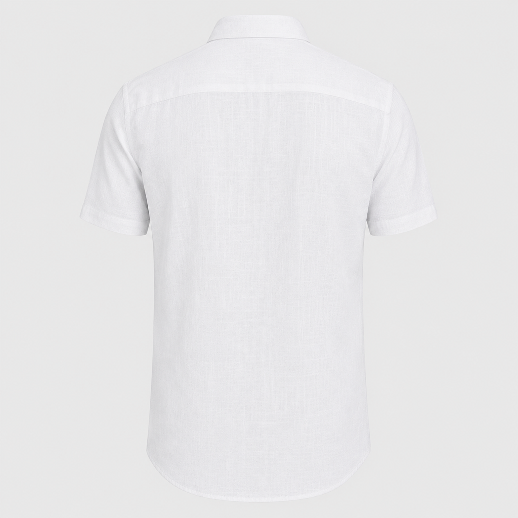 Men's Cotton Short Sleeve Pocket Button-Down Shirt Black Canvas
