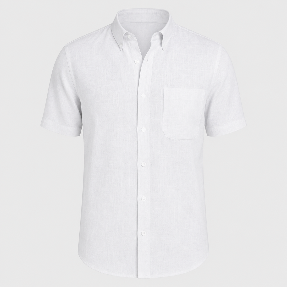 Men's Cotton Short Sleeve Pocket Button-Down Shirt Black Canvas