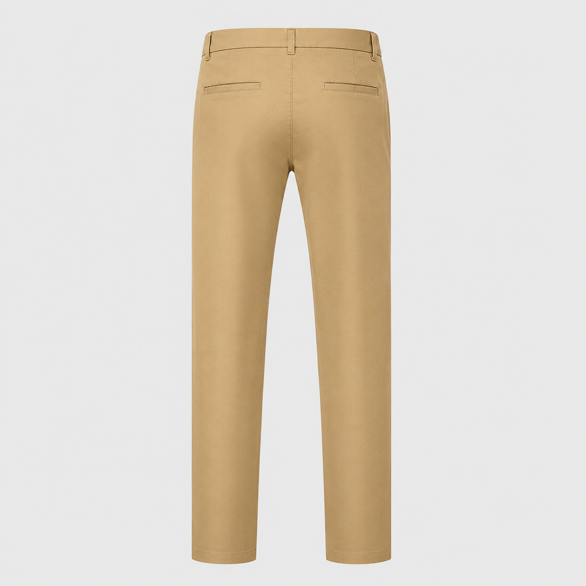 Men's Cotton Slim Straight Elastic Waist Trousers Black Canvas