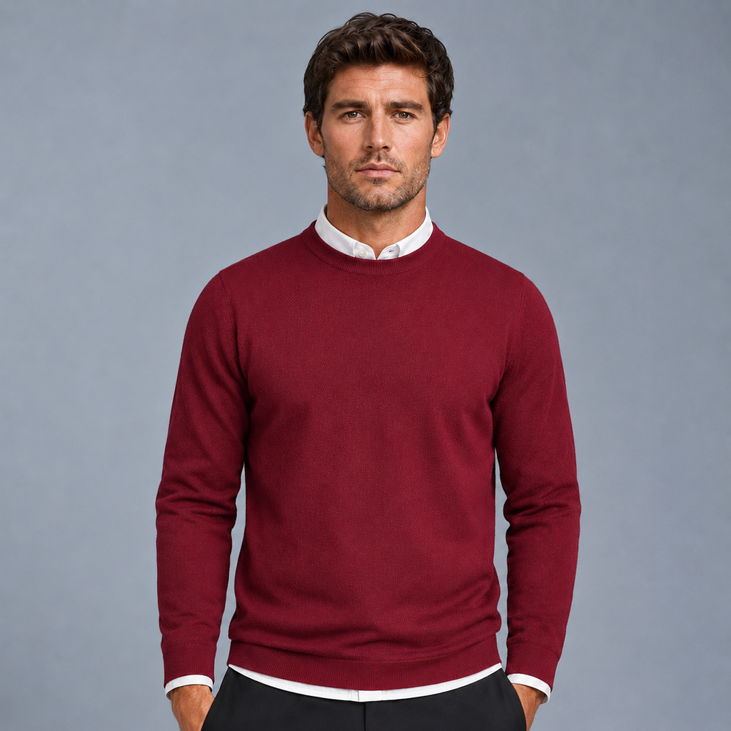 Men's Crew Neck Oversized Knit Pullover Jumper Black Canvas