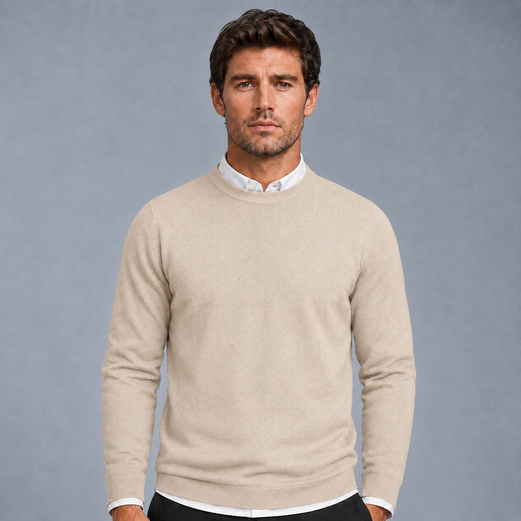Men's Crew Neck Oversized Knit Pullover Jumper Black Canvas