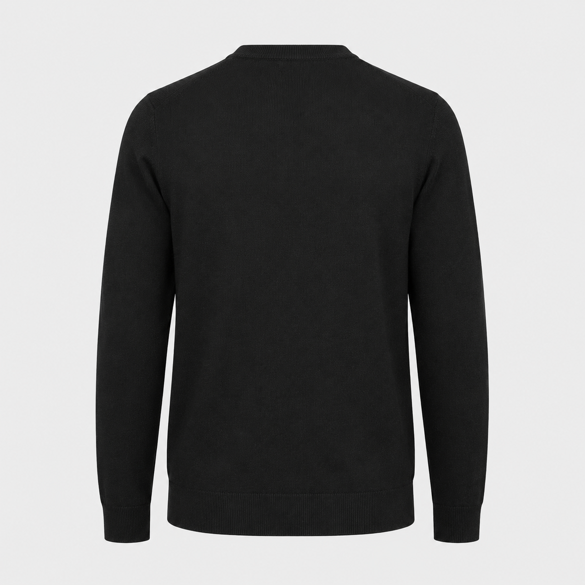 Men's Crew Neck Oversized Knit Pullover Jumper Black Canvas
