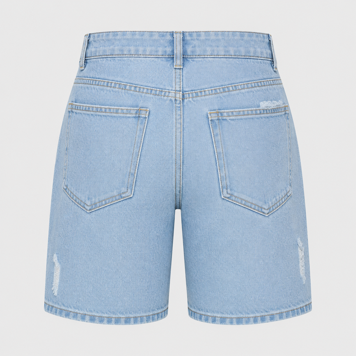 Men's Distressed Loose Straight Denim Shorts Black Canvas