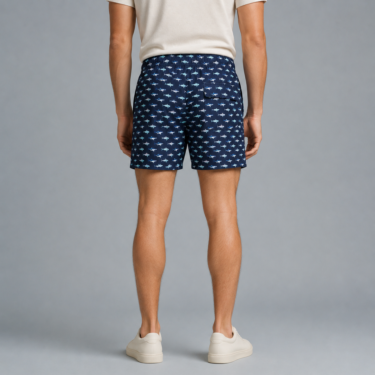 Men's Fish Quick-Dry Swim Shorts Black Canvas