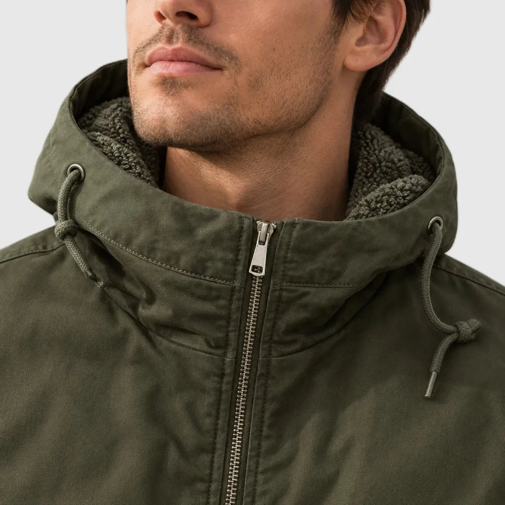 Men's Fleece Lined Hooded Bomber Jacket