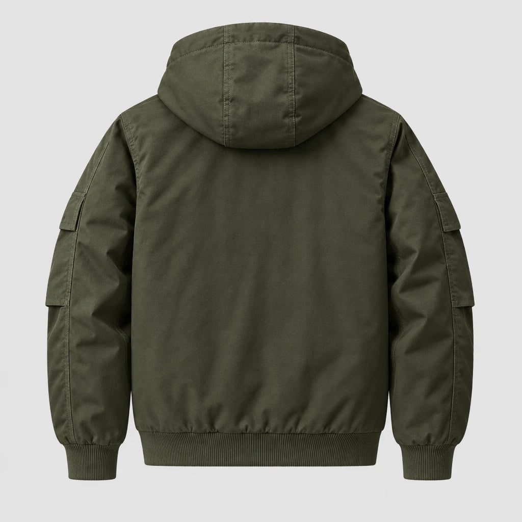 Men's Fleece Lined Hooded Bomber Jacket