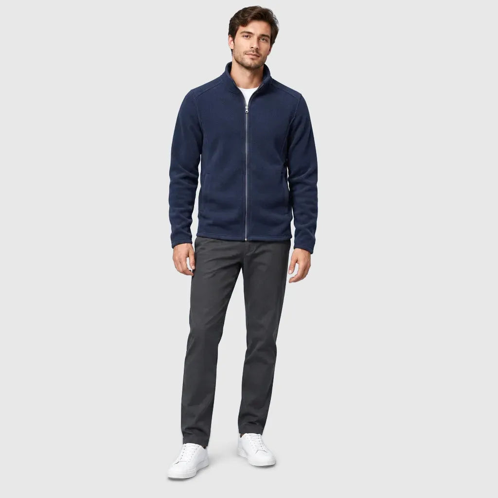 Men's Full Zip Stand Collar Fleece Jacket