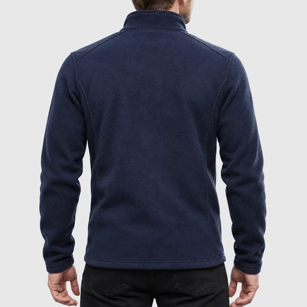 Men's Full Zip Stand Collar Fleece Jacket