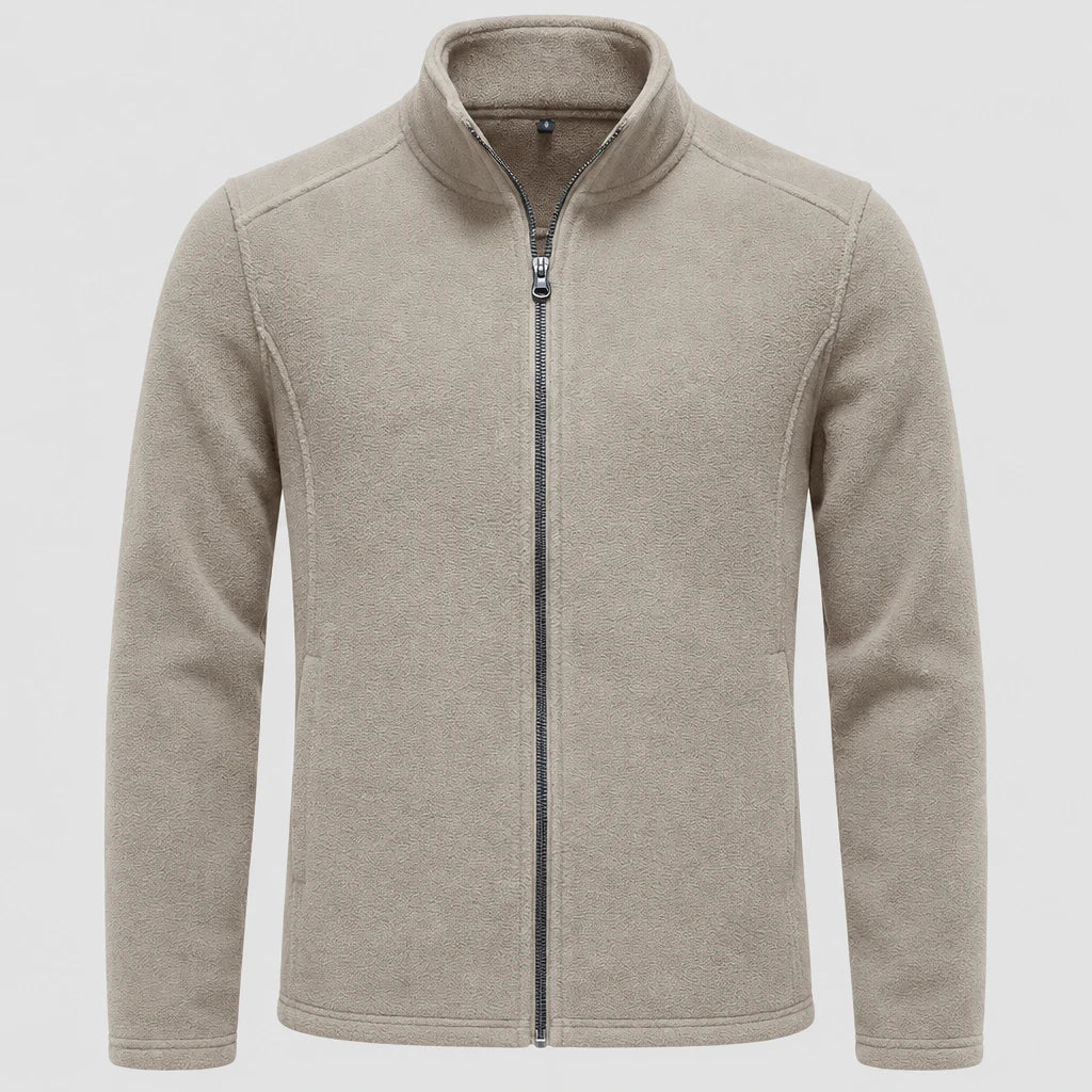 Men's Full Zip Stand Collar Fleece Jacket