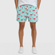 Men's Green Flamingo Quick-Dry Swim Shorts Black Canvas