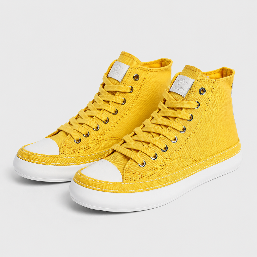 Men's High Top Canvas Vulcanised Sneakers Black Canvas