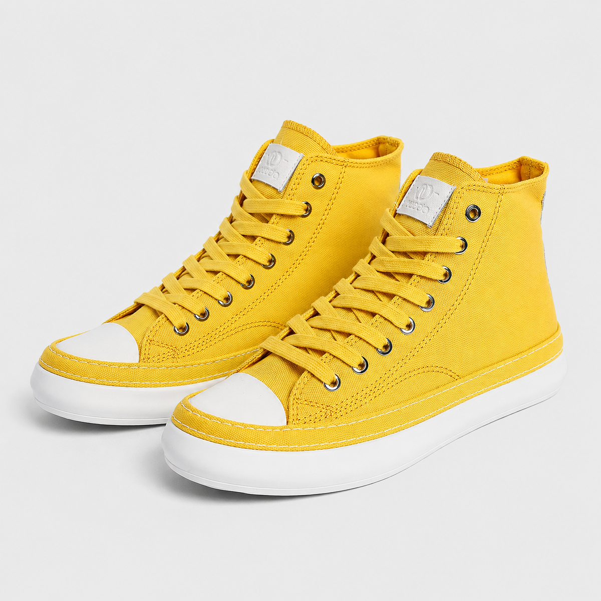 Men's High Top Canvas Vulcanised Sneakers Black Canvas