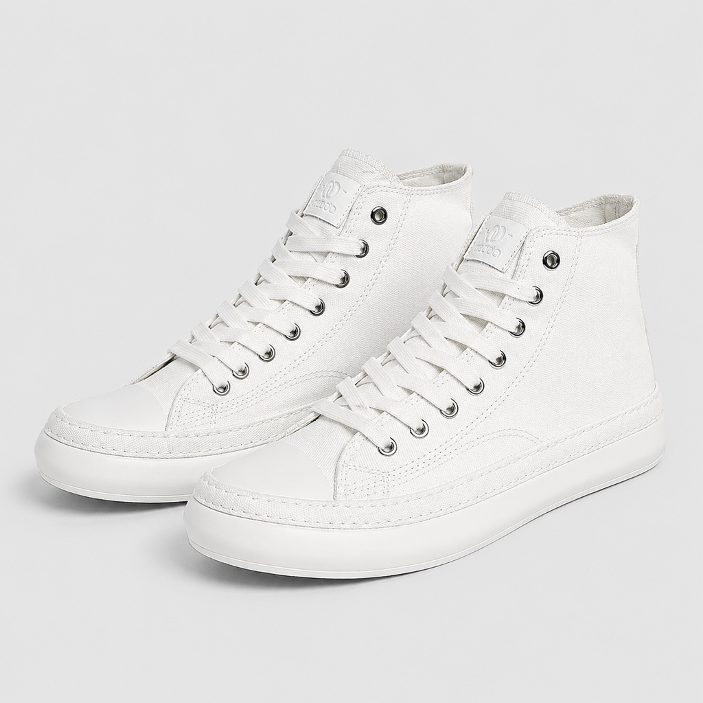 Men's High Top Canvas Vulcanised Sneakers Black Canvas