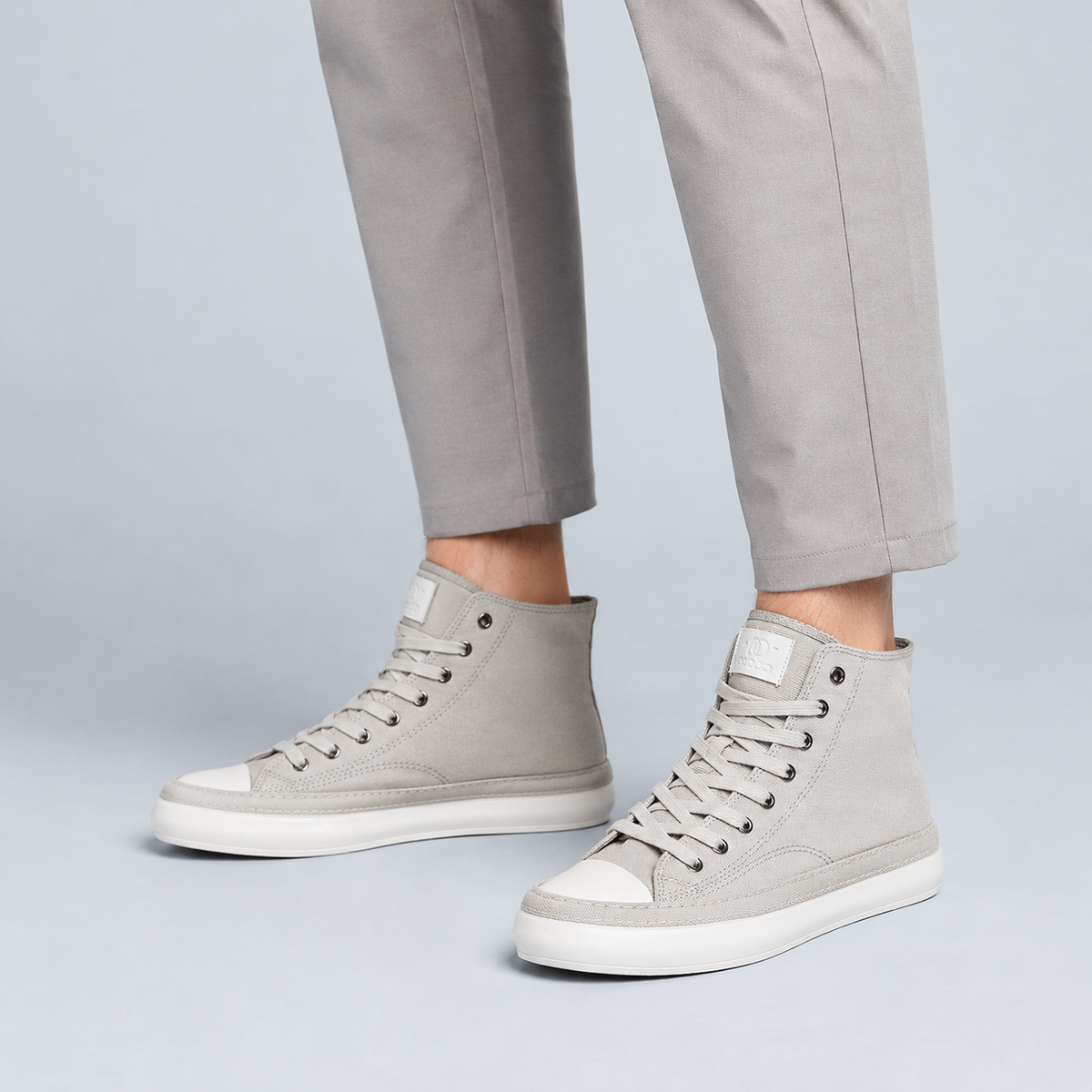 Men's High Top Canvas Vulcanised Sneakers Black Canvas