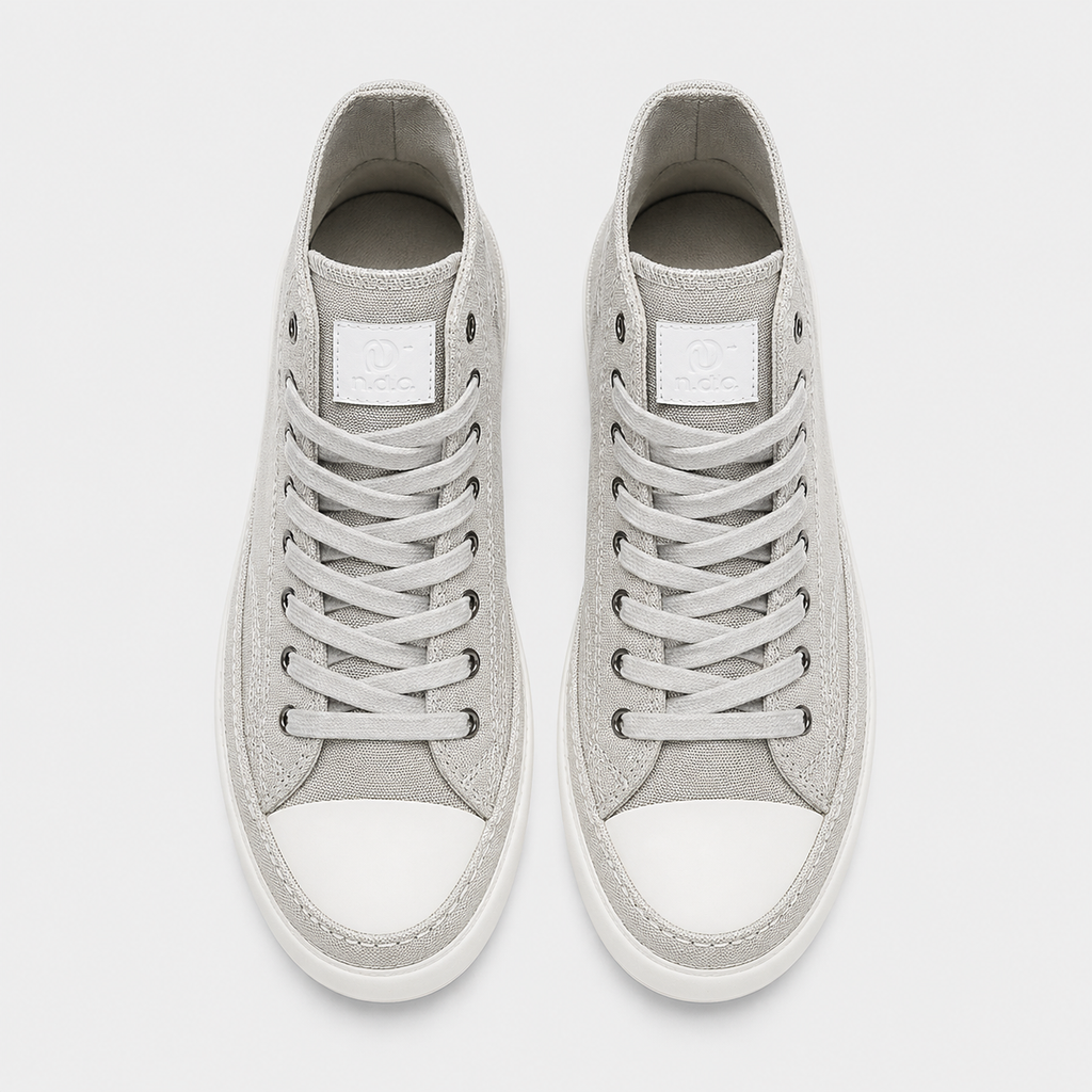 Men's High Top Canvas Vulcanised Sneakers Black Canvas