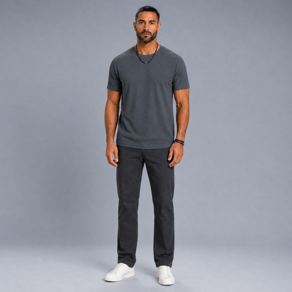 Men's Ice Silk Quick-Dry Short Sleeve T-Shirt Black Canvas