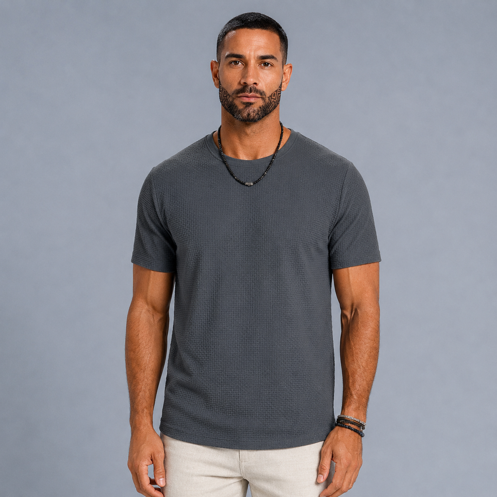 Men's Ice Silk Quick-Dry Short Sleeve T-Shirt Black Canvas