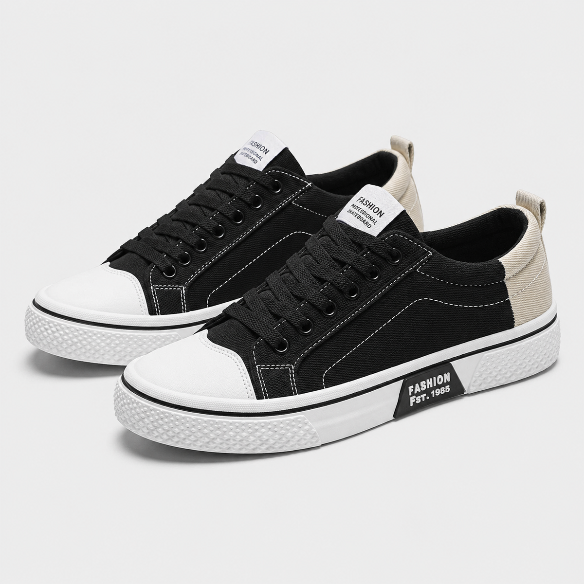 Men's Lightweight Canvas Sneakers Black Canvas