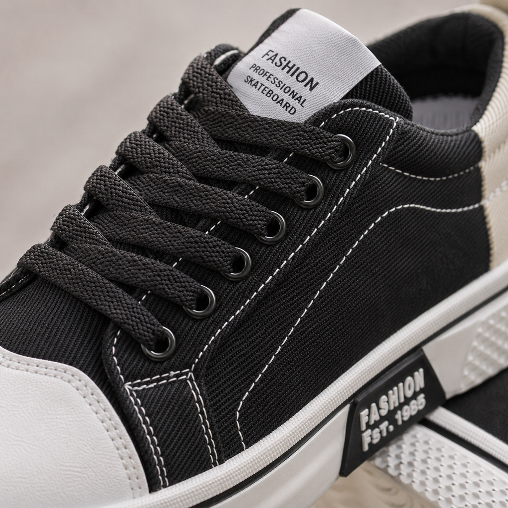 Men's Lightweight Canvas Sneakers Black Canvas